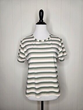 Carve Designs Pink & Green Striped Beau Short Sleeve Rash Guard Swim Shirt